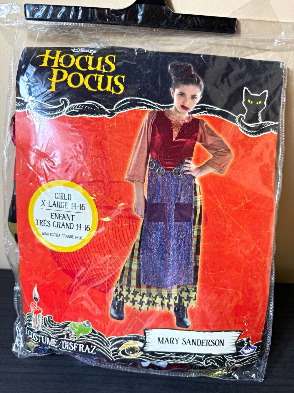 Disney Hocus Pocus Mary Sanderson Girls Costume XL 14-16 Dress New Open Box